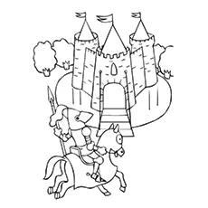 Knights And Castle coloring page for kids