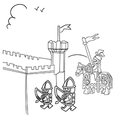 Lego Knight coloring page for kids
