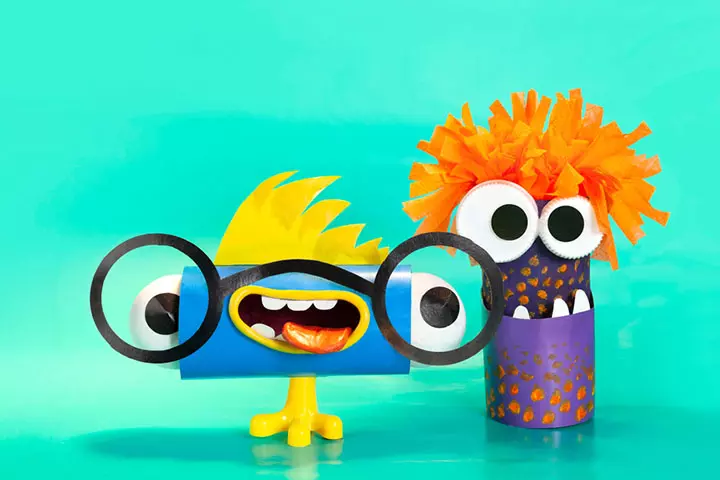 Monsters with cardboard tubes