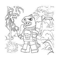 Lego Lizard Man coloring Page