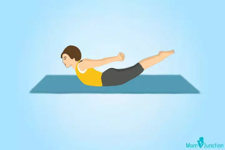 Locust yoga pose for kids