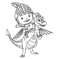 Mike The Knight coloring page for kids_image