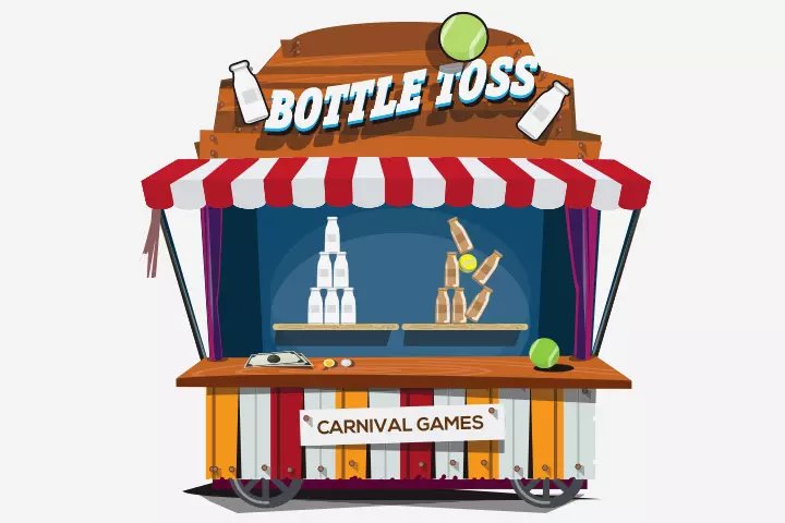 Milk bottle pyramid carnival game for kids