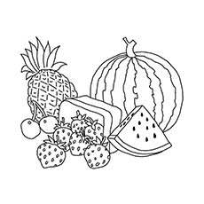 New Year’s Fruits Coloring Sheets