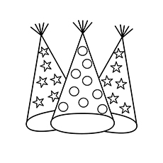 New year party hat coloring page