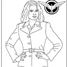 Peggy Carter amazing Captain America coloring page_image