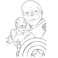 Red Skull amazing Captain America coloring page