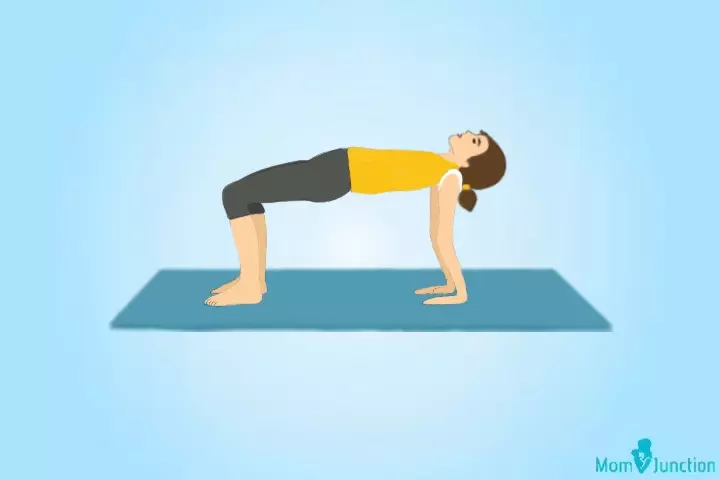 Reverse tabletop yoga pose for kids