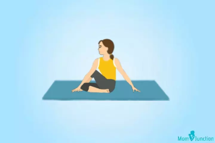 Seated twist yoga pose for kids