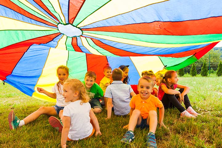 Shake hands parachute games for kids
