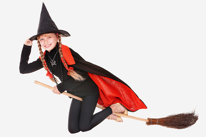 Witch's relay Halloween activity for kids