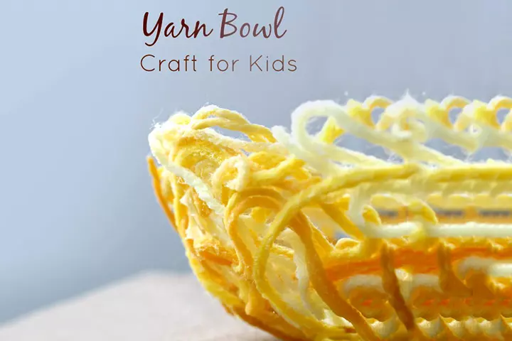 Yarn bowl sculpture idea for kids