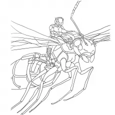 Ant Man With Giant Pet coloring page