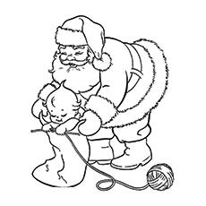 Baby Knitting Santas Hat to Color