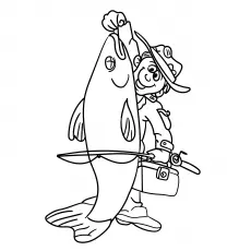 Caught A Big One, Fisherman coloring page