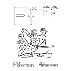 F For Fisherman coloring page