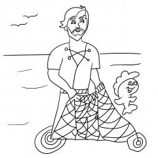 Fisherman coloring page