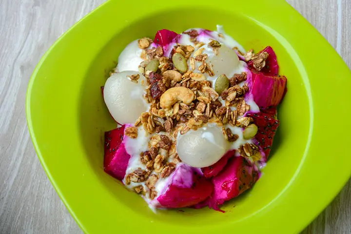 Fruit granola with rambutan during pregnancy