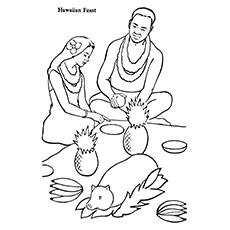 Hawaiian Feast coloring page