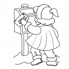 Mailing The Letter To Santa Claus coloring page