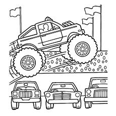 monster truck coloring pages for kindergarten