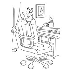 Office Chair Enjoying Coffee coloring page