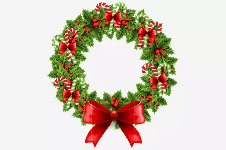 Paper wreath Christmas game for kids