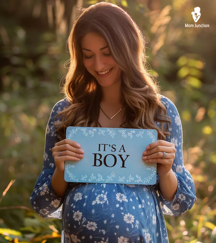 Pregnant Woman With A Baby Boy Illustration, Indicating Signs Of Having A Baby Boy