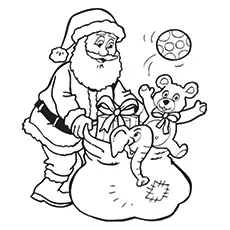 Santa Claus Collecting The Toys coloring page