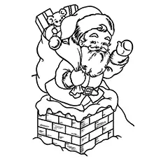 Santa Claus Entering The House coloring page