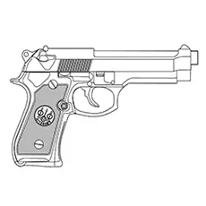 Service Pistol Gun coloring page