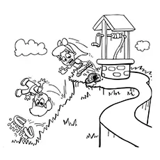 The Tumble, Jack And Jill coloring page