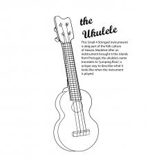 The Ukulele, Hawaiian coloring page