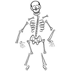 A-funny-skeleton coloring page