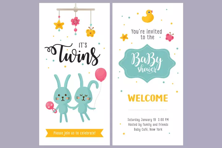 Baby shower invitation wording ideas for twins