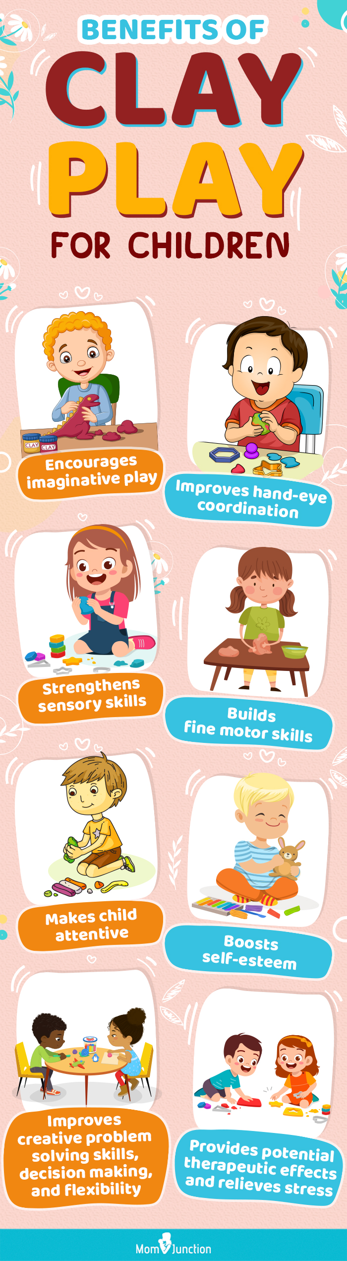 benefits of clay play for children (infographic)