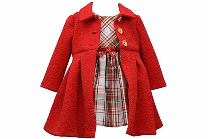 Bonnie Jean Girl’s Holiday Christmas Dress and Coat Set