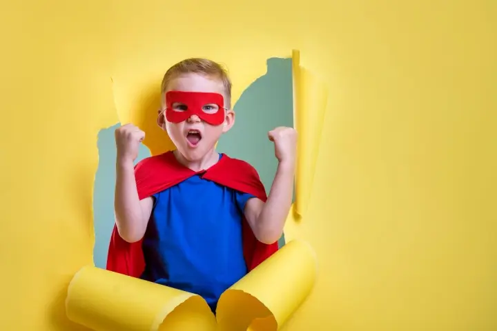 Busting through a wall superhero activities for kids