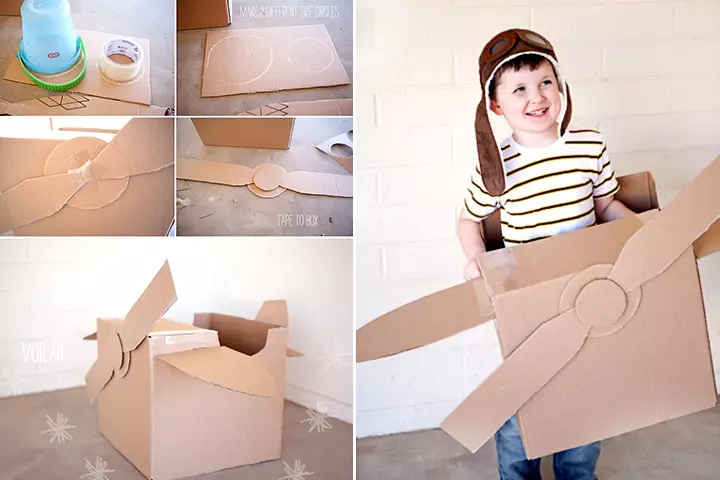 Airplane cardboard box crafts for kids