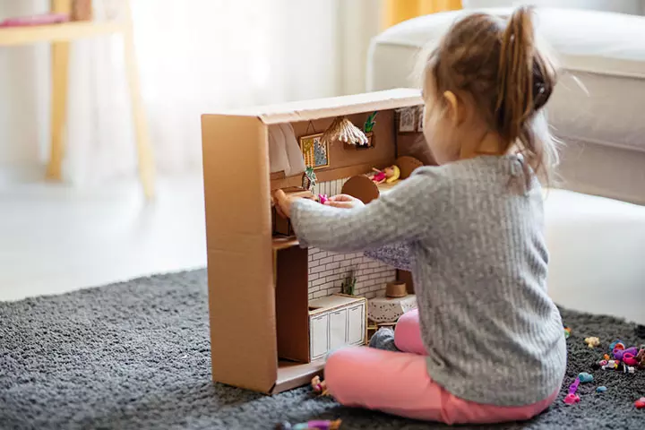 doll house cardboard box crafts for kids