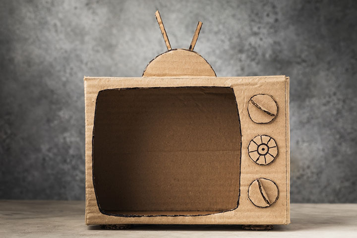TV cardboard box crafts for kids