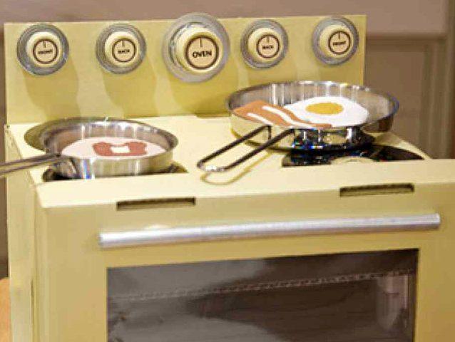 cardboard toy oven