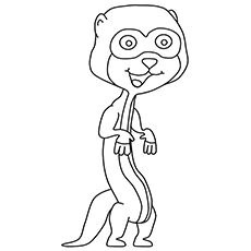 Meerkat cartoon coloring page
