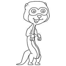 Meerkat cartoon coloring page_image