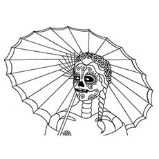 Catrina skull coloring page