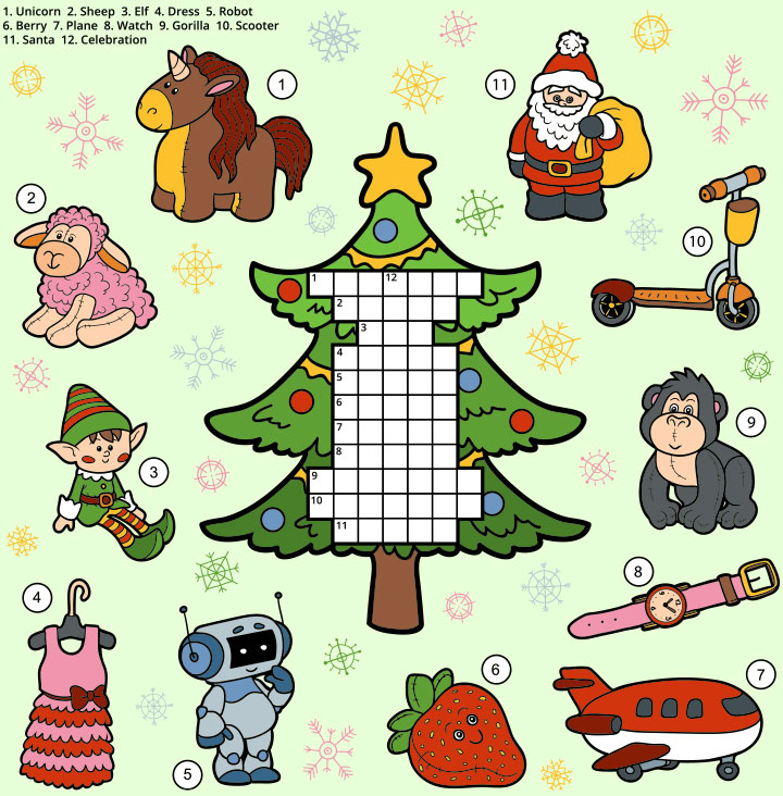 Christmas crossword puzzles for kids