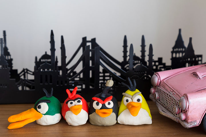 Clay angry birds