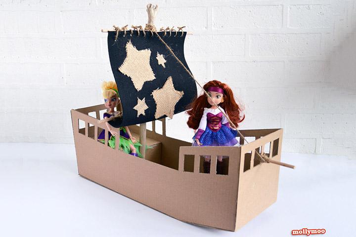 Craft pirate ship cardboard box crafts for kids