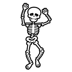 Dancing-skeleton coloring page