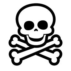 Danger-skeleton coloring page